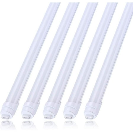 

8ft Led Light Tube Ho R17d Frosted 6000k 45W T8 Dual-End Power 25Pack