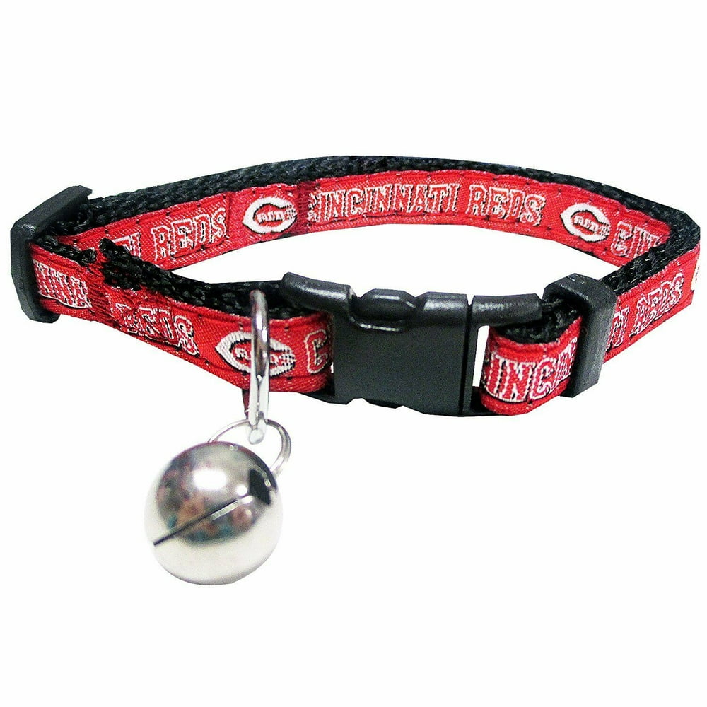 Pets First MLB Cincinnati Reds Adjustable, Breakaway Cat Collar, Durable Nylon with Jingle Bell