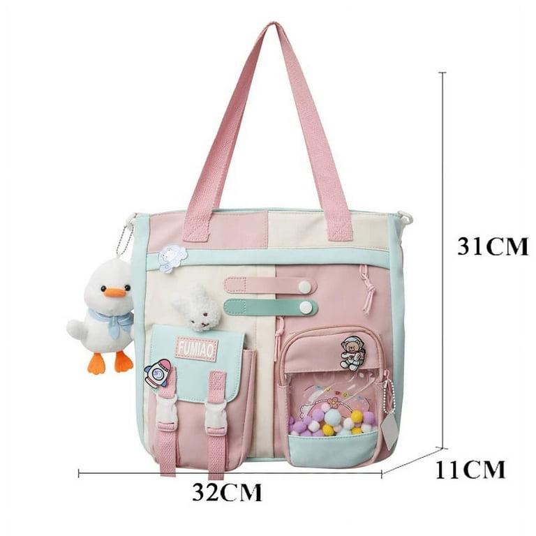Laidan Korean Fashion Casual Big Bag Student School Bags for Teenage Girls Messenger Bag Shoulder Bag Crossbody Bags,Pink, Women's, Size: Large