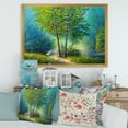 thumbnail image 3 of Designart 'Three Vibrant Green Trees By The River' Lake House Framed Art Print, 3 of 4