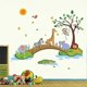 thumbnail image 1 of Vinilos decorativos de animales de la selva: Elefante, jirafa y león en un puente. Decoración de pared para dormitorio infantil o de bebé., 1 of 5