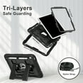 thumbnail image 4 of ELEHOLD 3-Layer Rugged Case For Apple Apple iPad 11th 10th Gen Heavy Duty Shockproof Cover, [Drop Protection], [Logo Visible], With Kickstand & Pencil Holder & Shoulder Strap, Black, 4 of 11