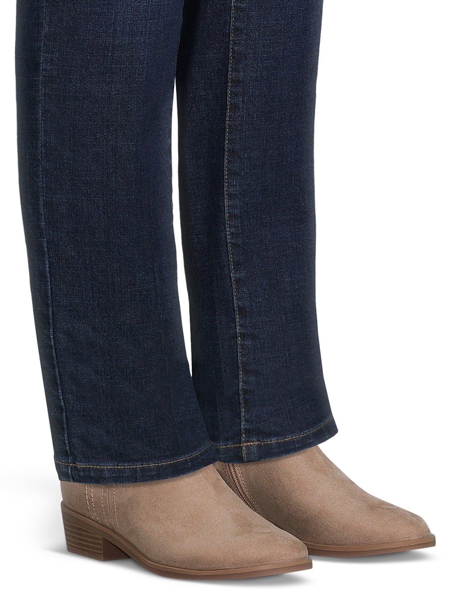 Time and Tru Women's Faux Suede Ankle Boots, Wide Width Available