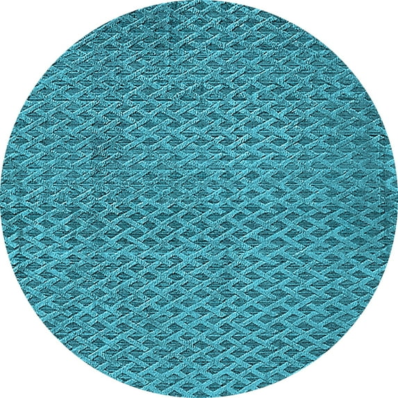 Ahgly Company Indoor Round Oriental Light Blue Industrial Area Rugs, 8' Round