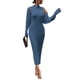 thumbnail image 1 of Conjunto de 2 Piezas para Mujer PRETTYGARDEN Vestido de Punto y Cárdigan XL Azul, 1 of 7