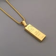 thumbnail image 6 of Gold Nugget Dummy Pendant Necklace Replica Bar Money Luck Accessory Casual Gold Imitation Joke Chain Anime Silver [NEXSTAGES] Men's Women's Women's (1, 6 of 6