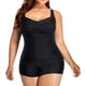 thumbnail image 1 of ¡Rebaja! Traje de baño de una pieza Prolriy para mujer, tallas grandes, vintage, fruncido, talla XXXL, negro, 1 of 7