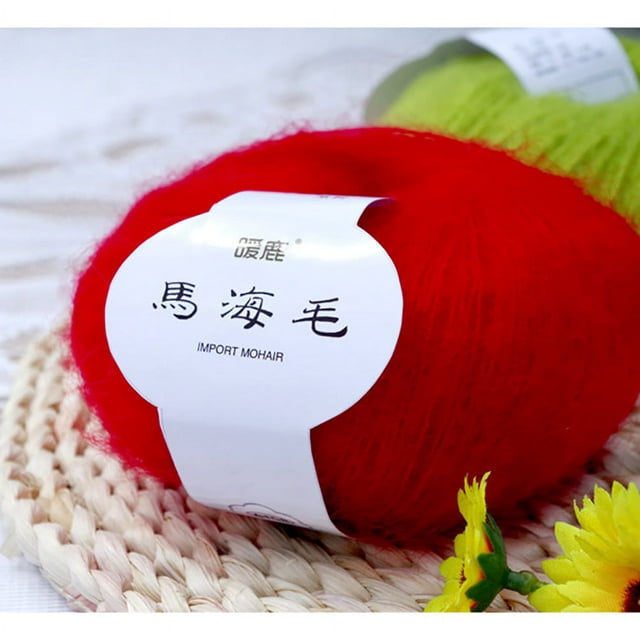 Xihbxyly Hilo de Mohair Suave, Lana de Primera Calidad para Tejer, Versátil para Proyectos de Bufandas, Chales, Suéteres y Gorros, Ideal para Manualidades, Lavable a Mano, 1 Madeja, 41 Colores