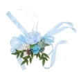thumbnail image 3 of Arreglo artificial para bodas, hoteles y ceremonias Decoración floral para sillas en gasa celeste, 3 of 8
