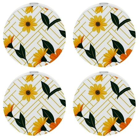 

YZUOUZY Night Light Night Lights 4-PC Yellow Narcissus Flower Wildflower