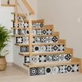 thumbnail image 6 of Mi Alma Removable Vinyl Floral Black Backsplash Tile Stickers, 24pcs, 6 of 11