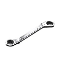 Uxcell 11/16'' x 7/8'' Double Box End Reversible Ratcheting Wrench Carbon Steel Silver Tone 1pcs