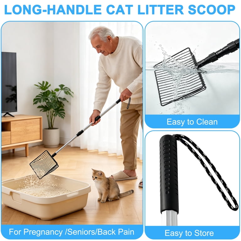 Telescopic Metal Litter Scoop with 42" Handle photo 3