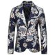 thumbnail image 2 of Mens Fashion Floral Print Blazer One Button Prom Suit Jacket, 2 of 5