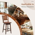 thumbnail image 6 of Bar Stools Set of 4, 24.5 Inch Counter Height Bar Stool with Rattan Back, 360°Swivel Seat, Comfortable Footrests, Rubber Wood Bar Stools for Kitchen Island, Dining Room, Cafe, Pub (4), 6 of 12