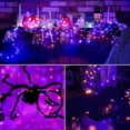 thumbnail image 6 of Joomer Orange Purple Halloween Solar String Lights - 2 Pack Total 80FT 240LED Solar Fairy Lights, Waterproof Outdoor Twinkle Lights with 8 Modes for Garden, Porch, Trees, Halloween Decor (Black Wire), 6 of 8