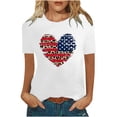 thumbnail image 2 of Brnmxoke Red White and Blue Shirts for Women,Women American Flag Heart Patriotic T-Shirt 4th of July Graphic Tees Shirts USA Flag Star Stripe Tops, 2 of 5