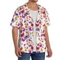 thumbnail image 2 of Goofa watercolor butterflies Printed Men's Casual Short-sleeved Shirt,Lightweight Breathable Button-down,Summer Casual men's top,Versatile Fashion shirt-XX-Large, 2 of 5