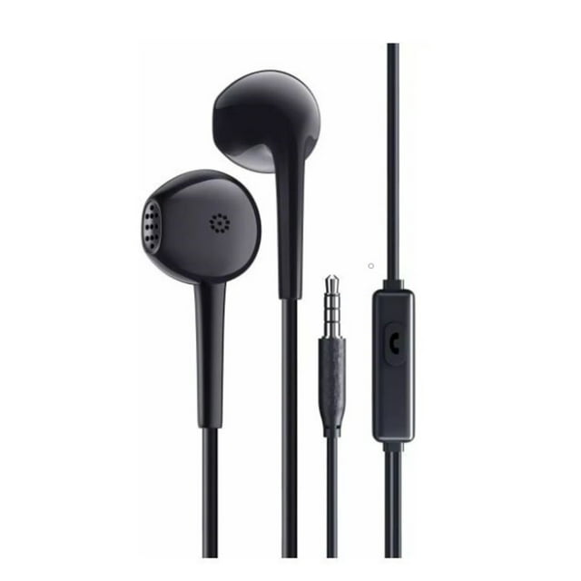 Audifonos Alambricos manos libres con conector de 3.5mm Color Negro