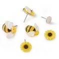 thumbnail image 2 of DIY Furniture Decoration Makings with Resin Cabochons and Iron Flat Head Nails Sofa Foam Nails Bee and Flower Yellow, 2 of 9