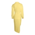 thumbnail image 4 of KaLI_store Beach Dress Casual Petite Mini Dress for Woman Empire Waist Dress Ruched Wrap Dresses Black Yellow,XL, 4 of 5
