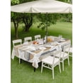 thumbnail image 4 of Outdoor Tablecloth with Umbrella Hole for Patio/Picnic/Party/Camping, Coastal Starfish Waterproof Table Cloth Rectangle Table Cover Washable, Farmhouse Ocean Color Blocks Brown Grey (60"x 120"), 4 of 9