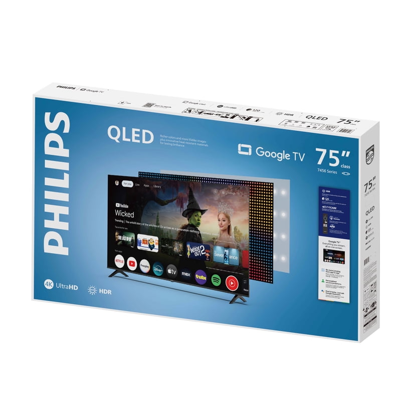 Philips 75" Class QLED 4K UHD (2160p) Google Smart TV (75PQL7456/F7) gallery view