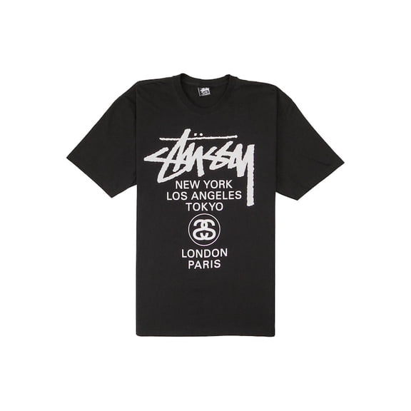 Stussy Men's World Tour T-shirt Black, from StockX
