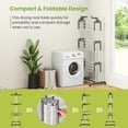 thumbnail image 4 of Topbuy Foldable Clothes Drying Rack Oversized 4-Tier Collapsible Laundry Rack w/ 3 Retractable Trays Hanger Holders, 4 of 9
