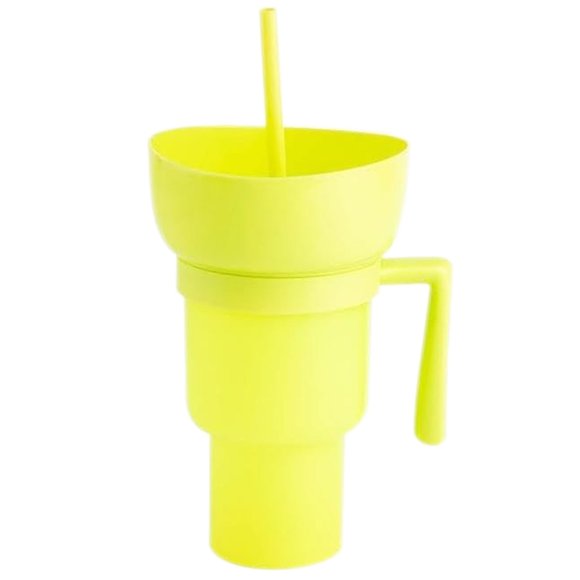 tumgatte Small Snack Drink Cup With Handle, Straw Cup With Handle, 2-in-1 Snack Drink Cup With Handle, 33ounce , Suitable For Cinemas/stadiums/outdoor Yard Swimming Poo Up to 45% off