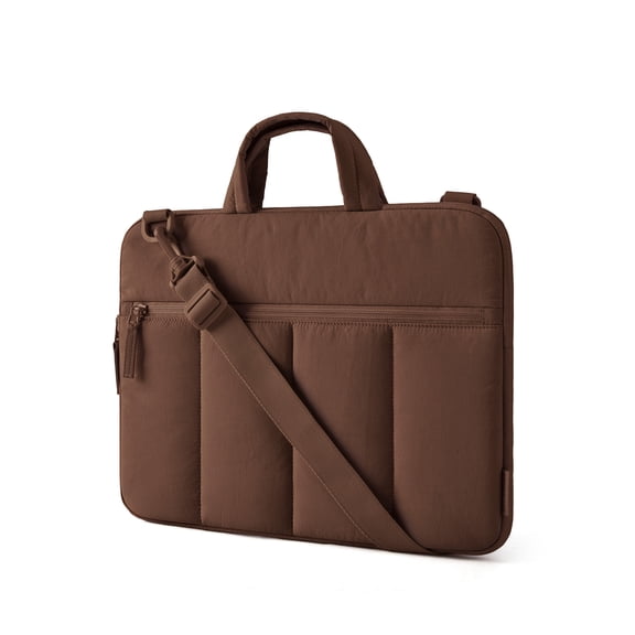BAGSMART 15.6 Inch Laptop Sleeve with Handle Slim Protective Case for Women, Coffee Brown