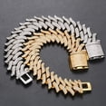 thumbnail image 2 of 14K Gold Thorn Cuban Chain Moissanite Bracelet, Luxurious Hip-Hop Style, Bling Gift for Him, 2 of 7