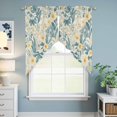 thumbnail image 6 of Spring Meadow Blooms Kitchen Window Curtains, Swag Curtains Valance for Bedroom Living Room Bathroom, Teal Yellow Botanical Rod Pocket Window Treatment Curtain Block Drapes 2 Panels 36"x63", 6 of 9