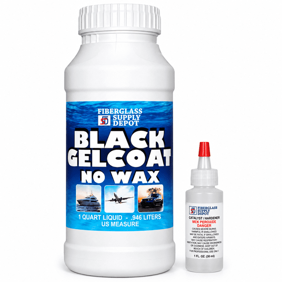 FSD Black Gelcoat No Wax Quart with 15cc Hardener (MEKP)