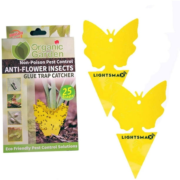 LIGHTSMAX Yellow Sticky Insects, Flies, Gnats Strips Catcher Trap