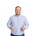 thumbnail image 1 of Big Kong USA Camisa Hombre Blanca Mil Rayas Azul Talla Grande Manga Larga, 1 of 5