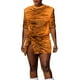 thumbnail image 1 of Gibobby Vestido de Verano para Mujer Vestido a la cadera con botones y cuello redondo con estampado sexy y estampado informal a la moda para mujer(Naranja,G), 1 of 5