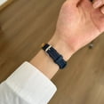 thumbnail image 3 of Compatible for Apple Watch Band 38mm 40mm 41mm Women Girls Boys, Slim Denim PU Leather Cute Bear Design Hand Strap Bracelet for iWatch Band Series SE 9 8 7 6 5 4 3 2 1, Darkblue, 3 of 7