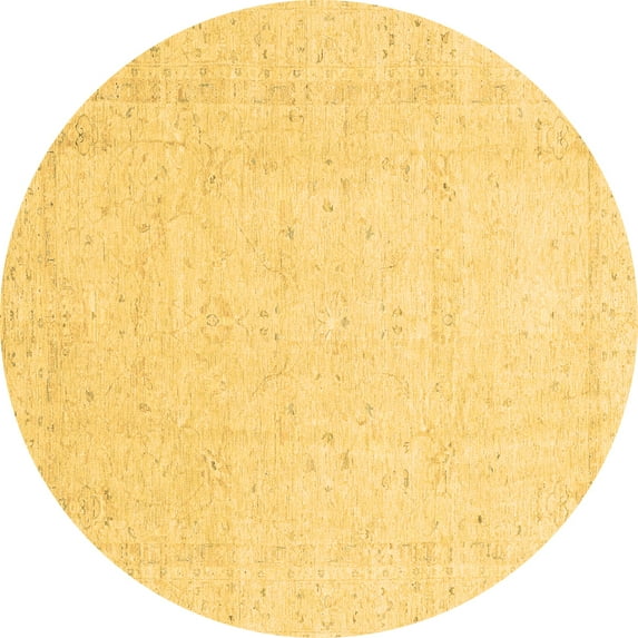 Ahgly Company Indoor Round Oriental Brown Traditional Area Rugs, 5' Round