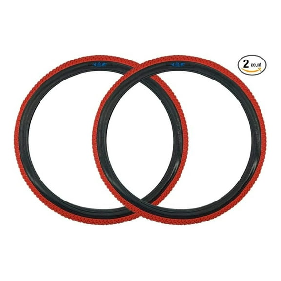 SE Bikes Cub 24 x 2.0 BMX Replacement Dirt All Street Wire Bead Two Bike Tire Pair (Red)