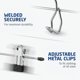 thumbnail image 4 of 1 paquete de perchas de metal para faldas con pinzas - Perchas apilables que ahorran espacio - Pinza ajustable para faldas, jeans y pantalones con mango antideslizante, 4 of 5