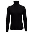 thumbnail image 7 of Fiaer Women Knitted Sweaters Turtleneck Slim Fit Long Sleeve Solid Casual Trendy Comfort Knitted Tops Black L, 7 of 7