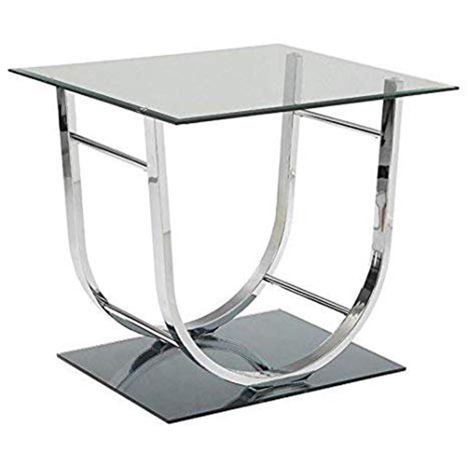 Coaster Ushaped End Table ChromeShapeSquare