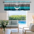 thumbnail image 2 of Window Valance for Kitchen,Sea Ship Anchors Rod Pocket Curtain Valances Short Curtains Drapes Panel,Blue Brown Woodcuts Window Treatment Topper for Living Room Bathroom Bedroom Home Decor, 2 of 9