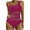 Wine, variant on Plus Size One Piece Swimsuit For Women Solid Color Adjustable Frenum Flounce Backless Bikinis Orange Swimsuits Bikini∣M