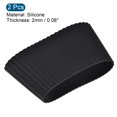 thumbnail image 3 of Uxcell Cup Silicone Covers Heat Resistant Protective Anti-Slip 2pcs Black, 3 of 5