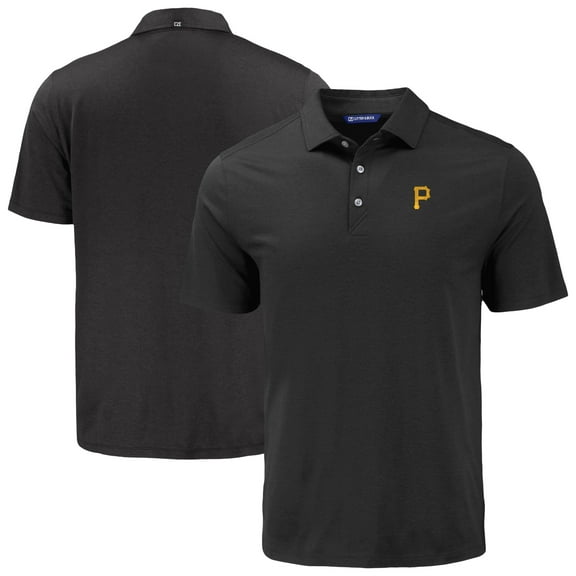 Men's Cutter & Buck Black Pittsburgh Pirates Coastline Epic Comfort Eco Recycled Polo