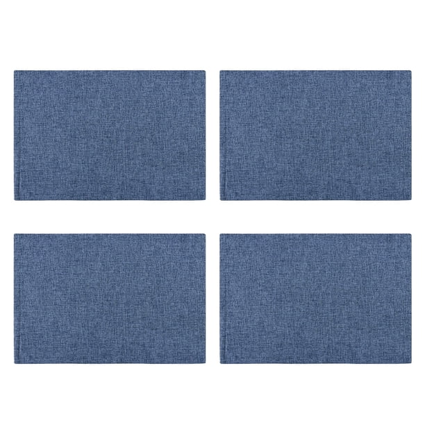 Manteles individuales de lino Matsuzay 4 piezas lavables antideslizantes Azul oscuro