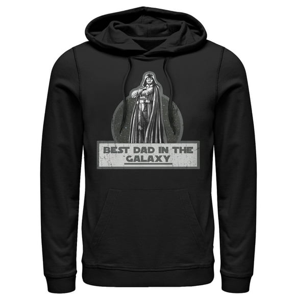 Men's Star Wars Vader Best Dad in the Galaxy Pull Over Hoodie Black X Large