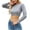 Gray, variant on Women's Crop Tops Crewneck Sweater Long Sleeve Cable Slouchy Pullover Jumper Tops Gray S
